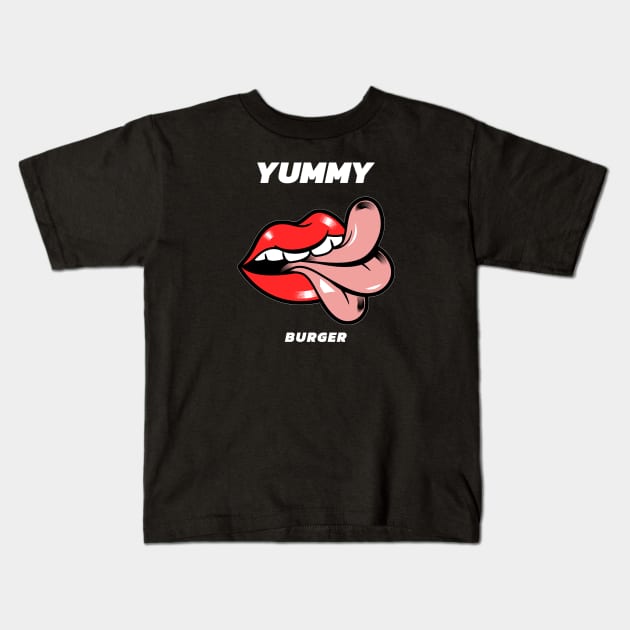 Yummy Burger Kids T-Shirt by Boga